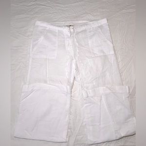 Derek Heart Women Low Rise Linen White Pants. Size Small